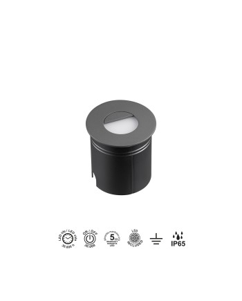 ASPEN * SEÑALIZADOR REDONDO 3W 3000K GRIS OSCURO